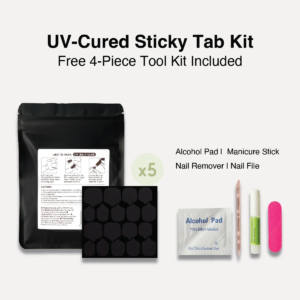 LOST in PARK UV-cured sticky tab kit with manicure tools included