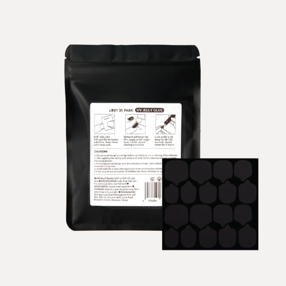 LOST in PARK UV jelly glue kit with press-on nail adhesive tabs